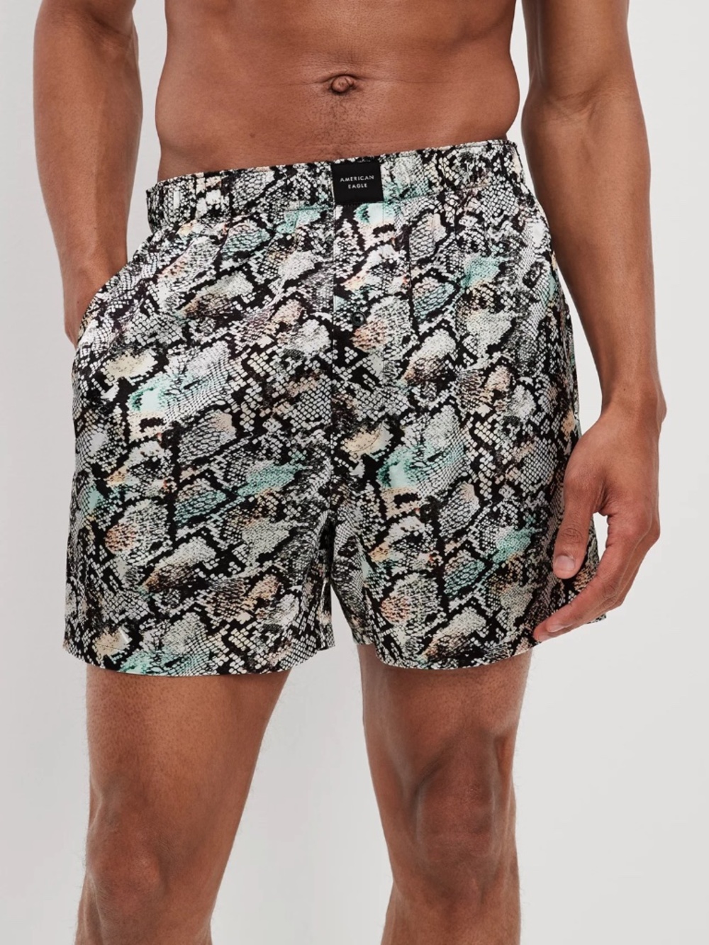 American Eagle Snake Skin Satin Pocket Boxer Short Size Medium